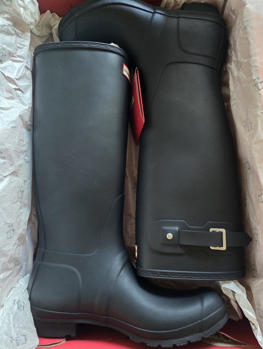 Womens Size 11 Hunter Tall Rain Boots Black NEW